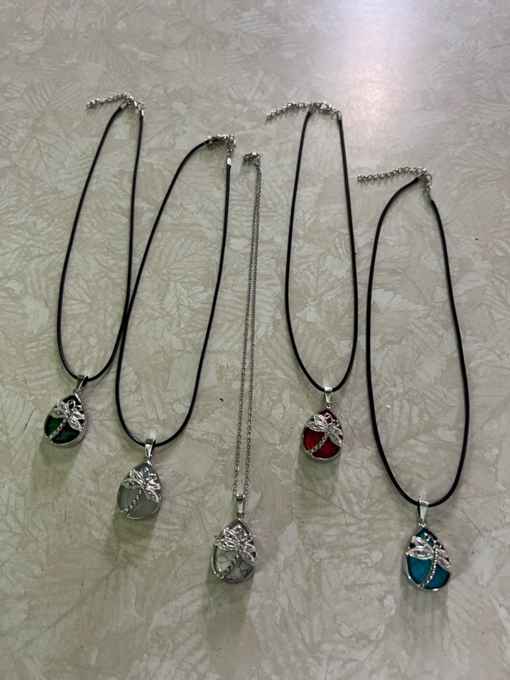 Silver Tree of Life Pendant Necklace with Colored Inlay - Multiple Colors. N118